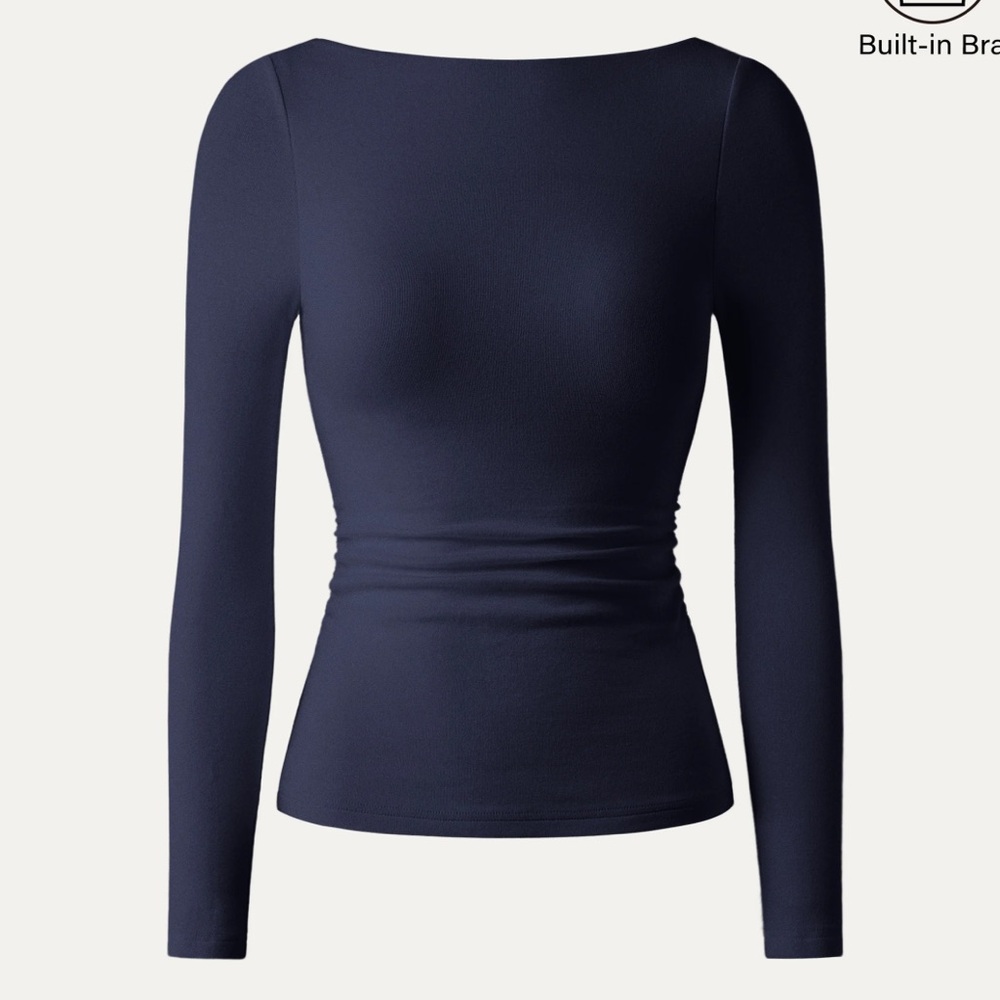 OGL Top Size M NEW Midnight Navy Blue Open-Back Bandless Brami Top Light Warm